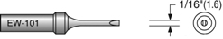 Plato EW-101 Chisel Soldering Tip; 1/16 ; Equivalent to Weller ETR
