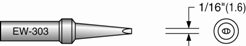 Plato EW-303 Chisel Soldering Tip; 1/16; Equivalent to  Weller ETA