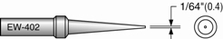 Plato EW-402 Long-Cone Soldering Tip; 1/64;  Equivalent to Weller ETS