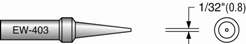 Plato EW-403 Short-Cone Soldering Tip; 1/32; Equivalent to Weller ETP