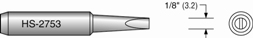 Plato HS-2753 Screwdriver Soldering Tip; 1/8; Equivalent to Hakko T18-D32 (900M-T-3.2D)