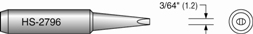 Plato HS-2796 Screwdriver Soldering Tip; 3/64; Equivalent Hakko T18-D12 (900M-T- 1.2D) | CLEARANCE
