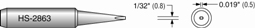 Plato HS-2863 Screwdriver Soldering Tip; 1/32; Equivalent to Hakko T18-D08 (900M-T-0.8D) | CLEARANCE