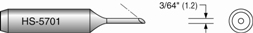 Plato HS-5701 3/64 Bevel Soldering Tip; 3/64;  Equivalent to Hakko T18-C1 (900M-T-1C) | CLEARANCE