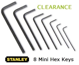 Stanley 69-208 8 pc. Miniature Hex Key Set;  .028 to 5/32"
