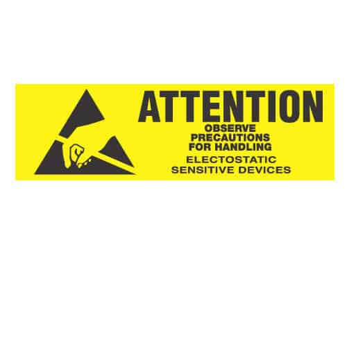 Transforming Technologies LB-9030 ESD Attention Label | Yellow | 5/8 x 2 | Self-Adhesive | 1000/Roll