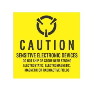 Transforming Technologies LB-9090 ESD Caution Label | Yellow |  2" x 2" | Self-Adhesive | 500/Roll