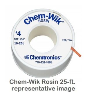 Chemtronics Chem-Wik 10-25L Rosin Desoldering Braid | .100" (2.5mm) | Blue | 25-Ft. | Large Pads