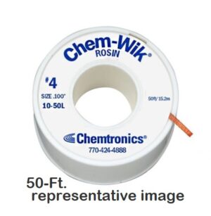 Chemtronics Chem-Wik 10-50L Rosin Desoldering Braid | .100" (2.5mm) | Blue | 50-Ft. | Large Pads