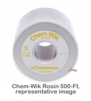 Chemtronics Chem-Wik 5-500L Rosin Desoldering Braid | .050" (1.3mm) | Yellow | 500-Ft. | Small Pads